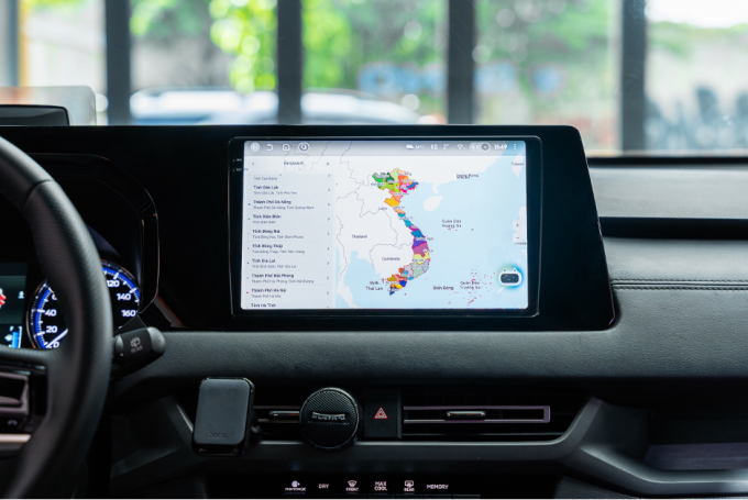 Ứng dụng Vietmap Live trên ôtô hiển thị 34 tỉnh, thành phố sau sáp nhập. Ảnh: Vietmap