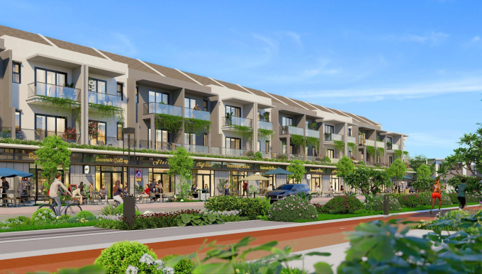 Phối cảnh khu shophouse thuộc dự án Sun Casa Square. Ảnh: Sun Casa Square