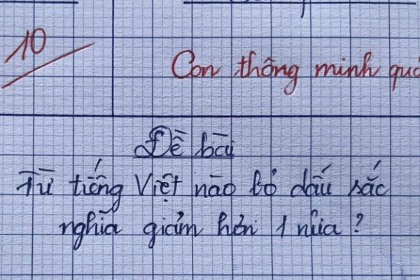 Đố vui tiếng Việt: Chữ nào mất dấu sắc giảm một nửa?