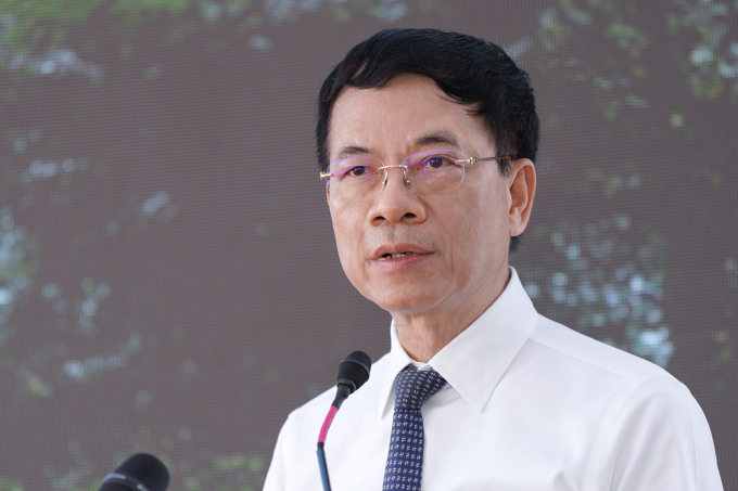 Bộ trưởng Bộ Khoa học và Công nghệ Nguyễn Mạnh Hùng phát biểu tại buổi lễ. Ảnh: Nguyễn Đông