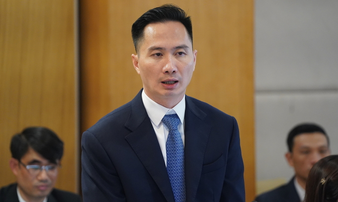 Vụ trưởng Hợp tác quốc tế Nguyễn Thiện Nghĩa trình bày về các kết quả của đơn vị. Ảnh: Lưu Quý