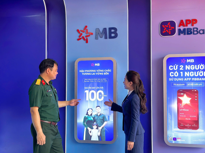 MB giới thiệu gói tài chính ưu đãi dành riêng cho quân nhân và cán bộ doanh nghiệp quốc phòng. Ảnh: MB