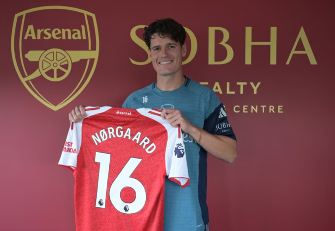 Christian Norgaard ra mắt Arsenal ngày 10/7. Ảnh: Arsenal FC