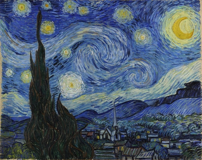 Bức tranh Starry Night. Ảnh:vangoghgallery.com