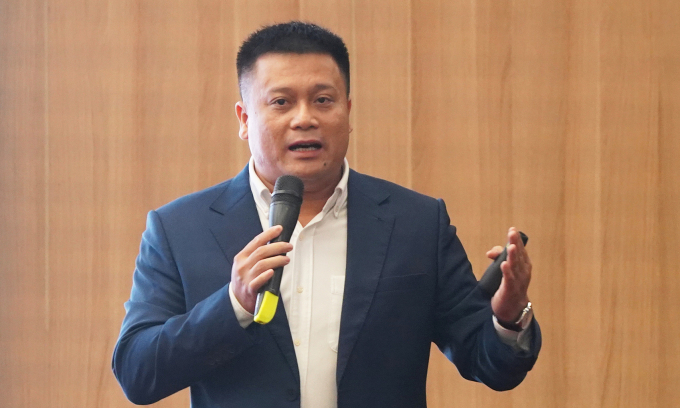 Ông Bùi Bá Chính, Quyền Giám đốc Trung tâm Mã số, mã vạch Quốc gia, Bộ Khoa học và Công nghệ, tại hội thảo về truy xuất nguồn gốc hàng hoá, tháng 7/2025. Ảnh: Lưu Quý