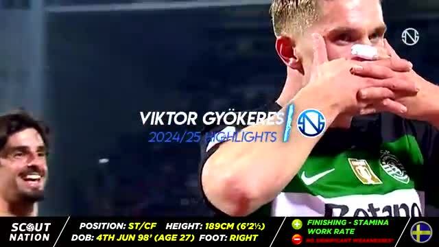 Các pha bóng ấn tượng của Gyokeres mùa 2024-2025