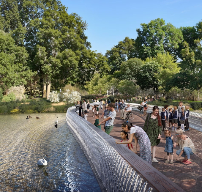 Bản mô phỏng cầu Unity. Ảnh: Foster + Partners/PA Media