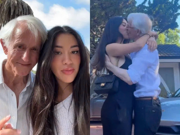 Diana Montano, 25 tuổi, ở Mỹ và bạn trai là Edgar, 76 tuổi. Ảnh: The Sun