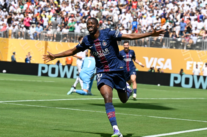 Ousmane Dembele mừng bàn nâng tỷ số lên 2-0. Ảnh: PSG