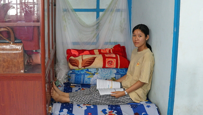 Góc nghỉ ngơi của Phương trên căn gác của nhà mợ. Ảnh: Ngọc Tài