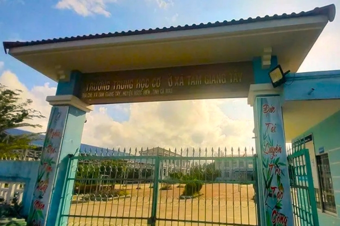 Trường THCS Tam Giang Tây ở xã Tân Ân. Ảnh: Minh Minh