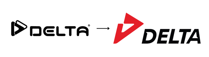 Sự thay đổi trong logo của Delta. Ảnh: Delta