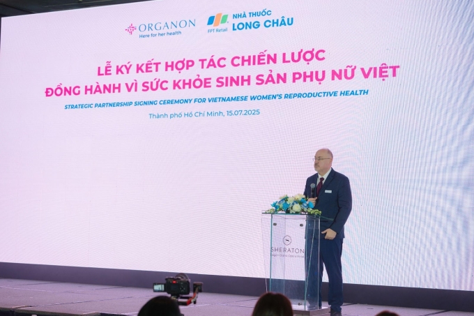 Ông Gregory Harris, Tùy viên Thương mại, Thương vụ Mỹ - Lãnh sự quán Mỹ tại TP HCM phát biểu tại sự kiện. Ảnh: LC