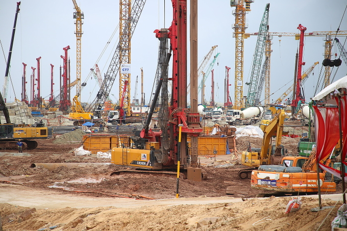 Công trường thi công Trung tâm hội nghị APEC. Ảnh: Dương Đông