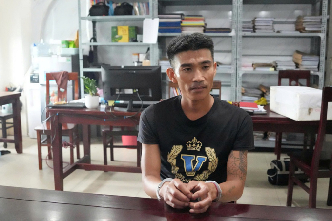 Hà Văn Thìn tại cơ quan điều tra. Ảnh: Công an cung cấp