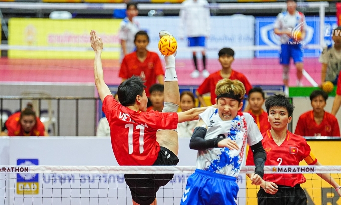 Một cú móc cầu của Nguyễn Thị Yến trong trận bán kết gặp Hàn Quốc ngày 25/7/2025. Ảnh: PBS