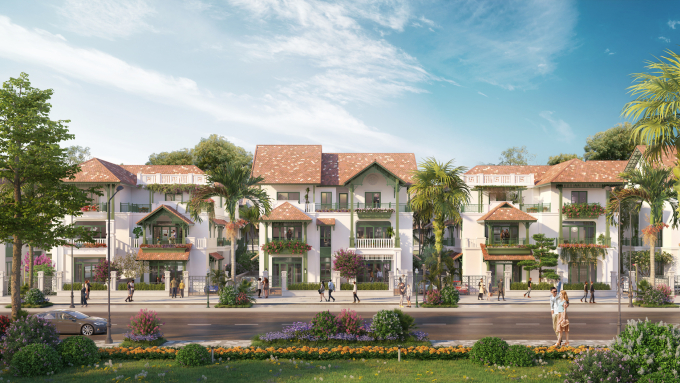 Phối cảnh nhà phố Kim Ngân tại dự án. Ảnh: Sun Property