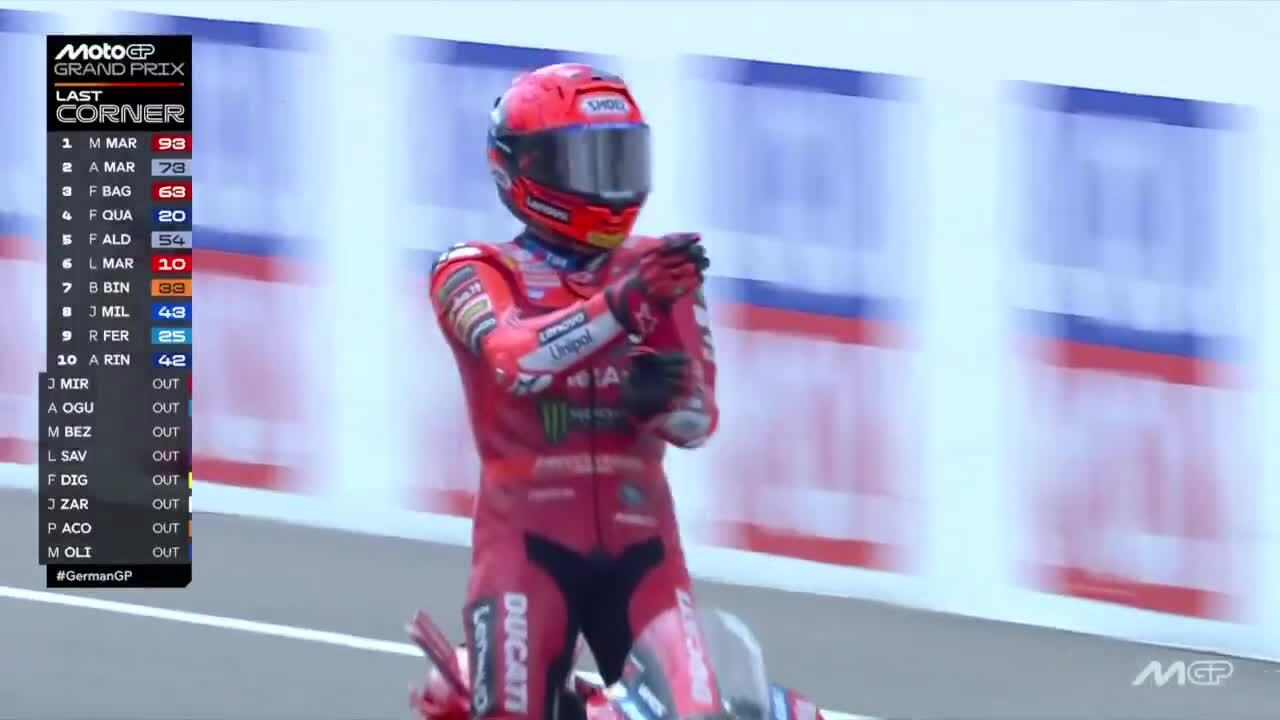 Tay đua MotoGP đứng múa trên xe khi về đích