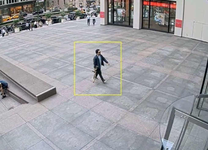 This is the photo shared by law enforcement of the man they believe to be the gunman walking into the building. Obtained by CNN