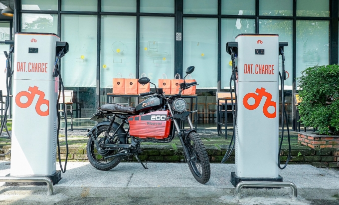 Trạm sạc siêu nhanh của Dat Bike tại quận 3, TP. HCM. Ảnh:Phạm Trung