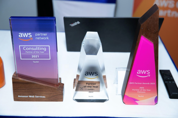 Công ty đạt danh hiệu Đối tác AWS của năm tại Việt Nam trong ba năm 2021, 2022 và 2025. Ảnh: TechX