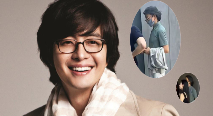 Bae Yoong Joon, 53 tuổi, xuất hiện cùng vợ. Ảnh: Weibo
