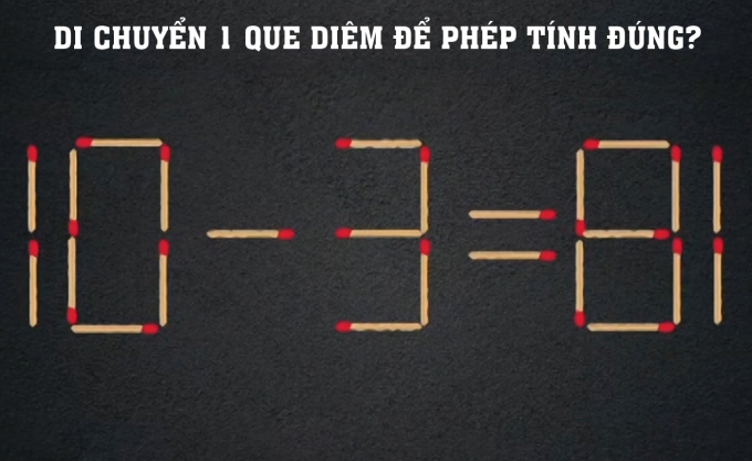 Lưu ý, người giải chỉ được phép di chuyển 1 que diêm, không vứt, bẻ gãy hay xếp chồng diêm lên nhau.