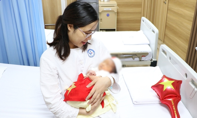 Em bé chào đời khoẻ mạnh tại Bệnh viện Phụ sản Trung Ương. Bệnh viện cung cấp