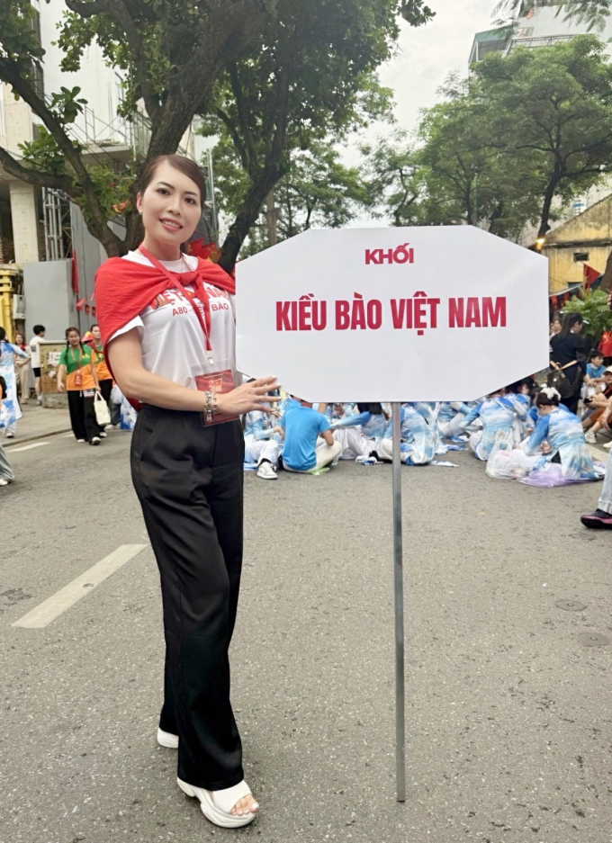 Chị Vũ Thu Huyền tham gia buổi hợp luyện hôm 27/8. Ảnh: Nhân vật cung cấp