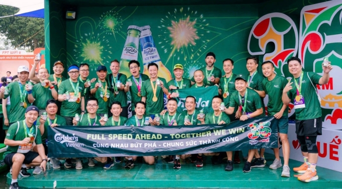 Chương trình Sống khỏe (Well-being) tại Carlsberg Việt Nam khuyến khích nhân viên tham gia các hoạt động thể thao. Ảnh: Carlsberg Việt Nam