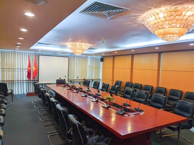 Một phòng họp tại Bộ Tài nguyên và Môi trường (cũ) do VD Group triển khai giải pháp âm thanh. Ảnh: VD Group