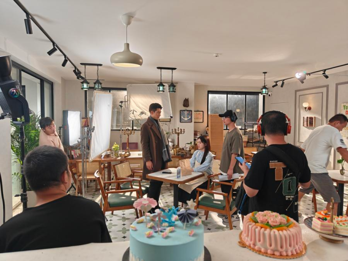 Một phân cảnh phim ngắn được quay tại Trung tâm video ngắn quốc tế Thượng Hải. Ảnh: Tân Hoa Xã