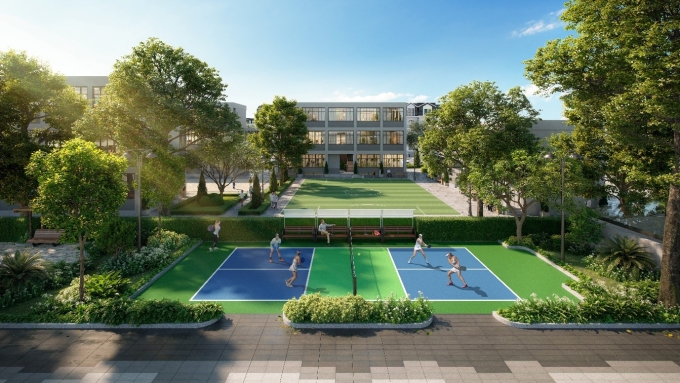 Phối cảnh không gian vui chơi thể thao tại hệ tiện ích ngoài trời của dự án Jade Square. Ảnh: JS