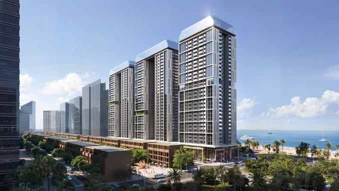 Phối cảnh tổ hợp căn hộ cao tầng Sun Centro Town thuộc Sun Elite City. Ảnh: Sun Property