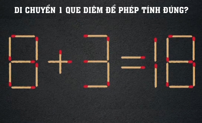 Lưu ý, người giải chỉ được phép di chuyển 1 que diêm, không vứt, bẻ gãy hay xếp chồng diêm lên nhau.