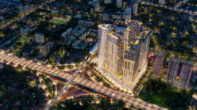 Sun Feliza Suites tọa lạc tại một trong những giao lộ sầm uất bậc nhất Cầu Giấy. Ảnh: Sun Property