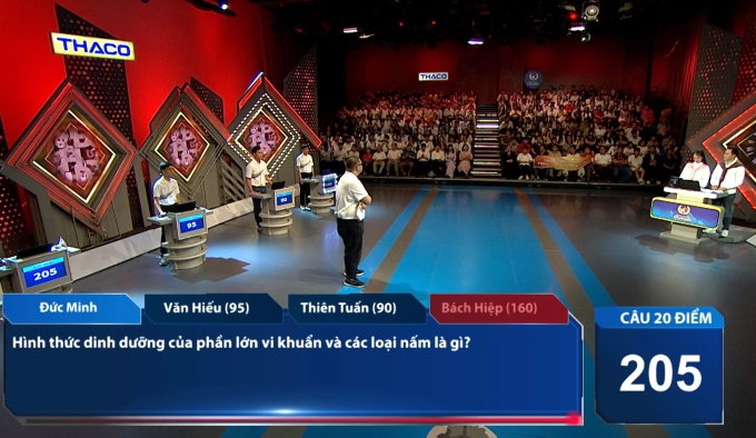 Câu hỏi về lĩnh vực sinh học trong phần thi Về đích của Lê Đức Minh, phát sóng chiều 17/8. Ảnh: VTV