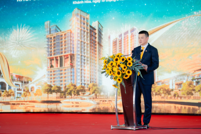 Ông Đặng Minh Trường - Chủ tịch hội đồng quản trị Tập đoàn Sun Group phát biểu tại lễ khởi công. Ảnh: Sun Group
