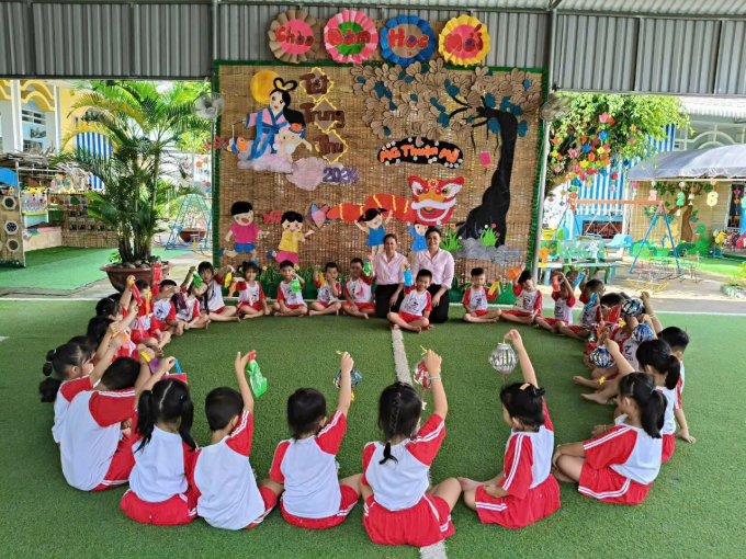 Trẻ mầm non tham gia các hoạt động trung thu. Ảnh: Sở Giáo dục tỉnh Tây Ninh