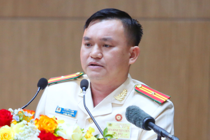 Thiếu tá Hoàng A Liền, hiện là Phó phòng cảnh sát hình sự Công an tỉnh Lai Châu. Ảnh: Phạm Dự