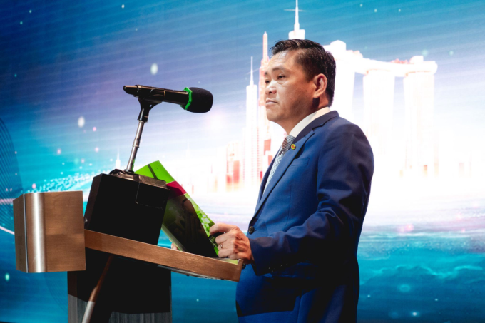 Ông Hồ Phi Hải, Phó chủ tịch HĐQT, Tổng Giám đốc Công ty Cổ phần Nhựa Thiếu niên Tiền Phong phía Nam phát biểu khai mạc. Ảnh: Tiền Phong Nam