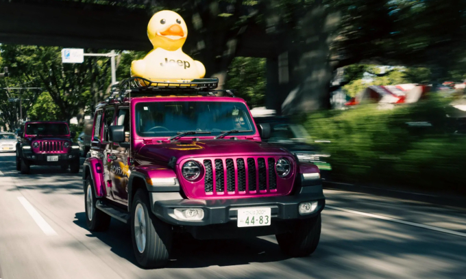 Jeep Wrangler với biểu tượng chú vịt quen thuộc trên nóc, trong một sự kiện dành cho người đi xe Jeep ở Nhật Bản, diễn ra trong 5 tháng kể từ tháng 7. Ảnh: JeepStyle