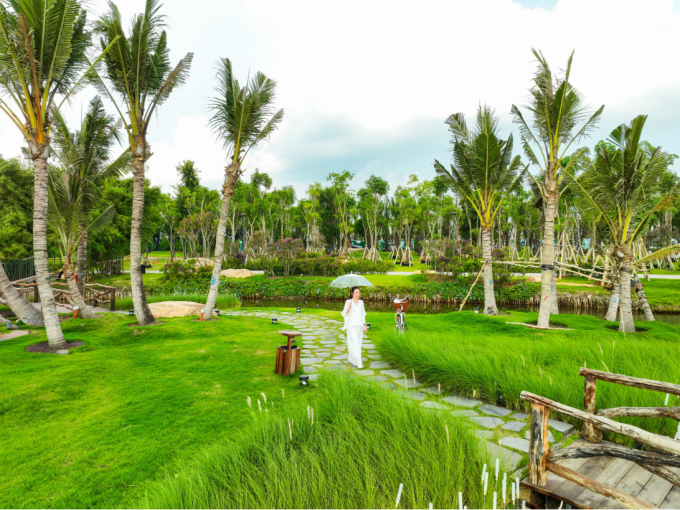Không gian sống gần gũi thiên nhiên giúp tăng sức khỏe, chỉ số hạnh phúc. Ảnh: Ecopark