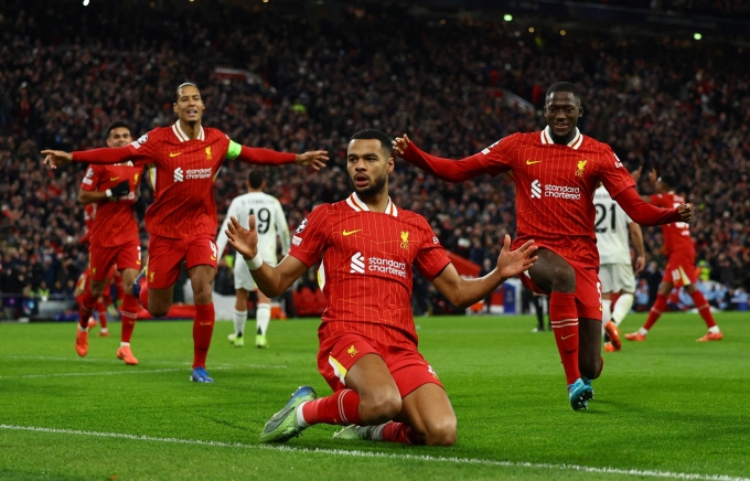 Liverpool thắng Real 2-0 ở vòng bảng Champions League 2024-2025. Ảnh: Reuters
