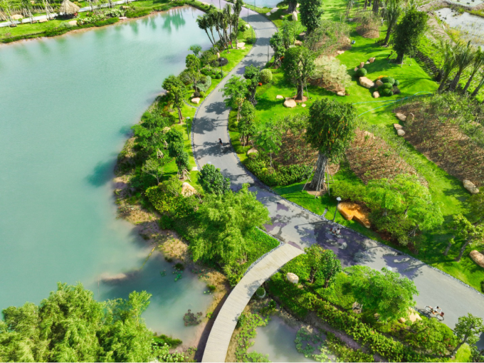 Không gian sống xanh tại đô thị gần campus y tế. Ảnh: Ecopark