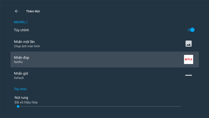 Tùy chỉnh nút bấm thông qua Button Mapper.