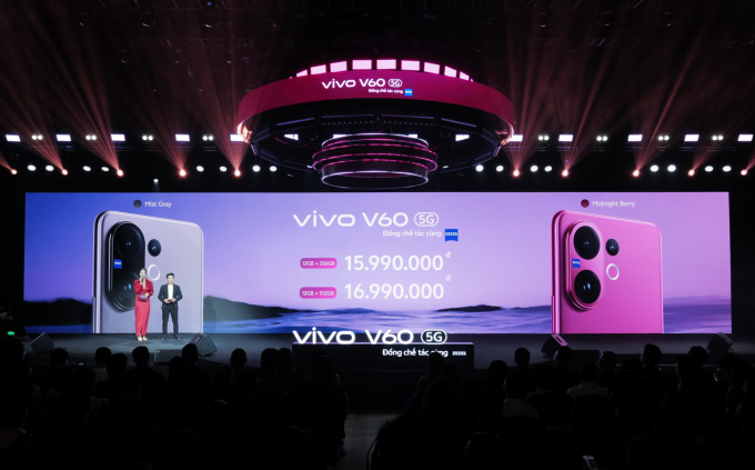 Sự kiện công bố Vivo V60 5G, ngày 26/8. Ảnh: Vivo