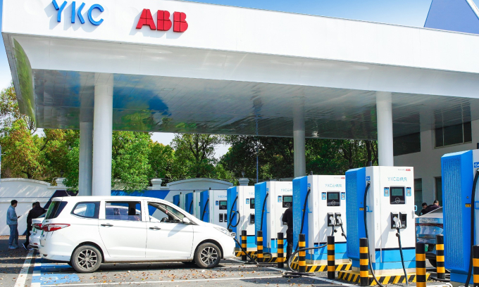 Một trạm sạc của nhà cung cấp YKC. Ảnh: YKC