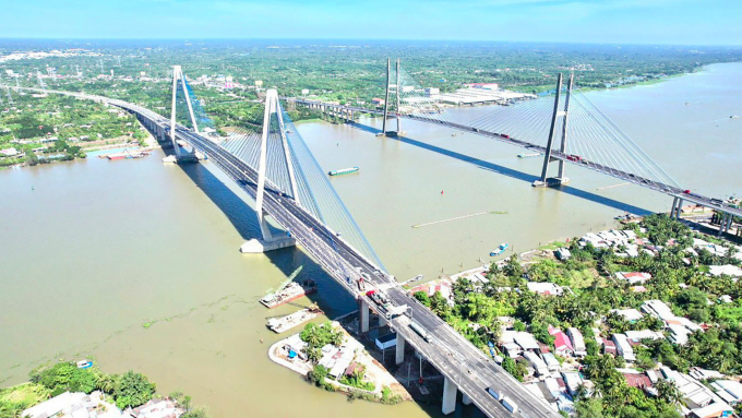 Cầu Mỹ Thuận 2 bắc qua sông Tiền. Ảnh: Huy Phong