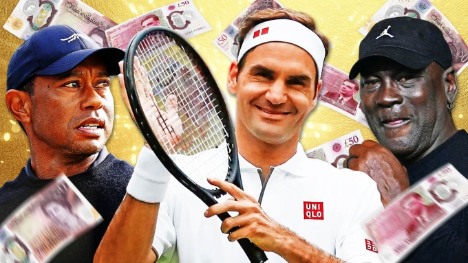 Federer thuộc nhóm 7 VĐV tỷ phú bên cạnh những tên tuổi như Jordan, Tiger Woods. Ảnh: Sunsport